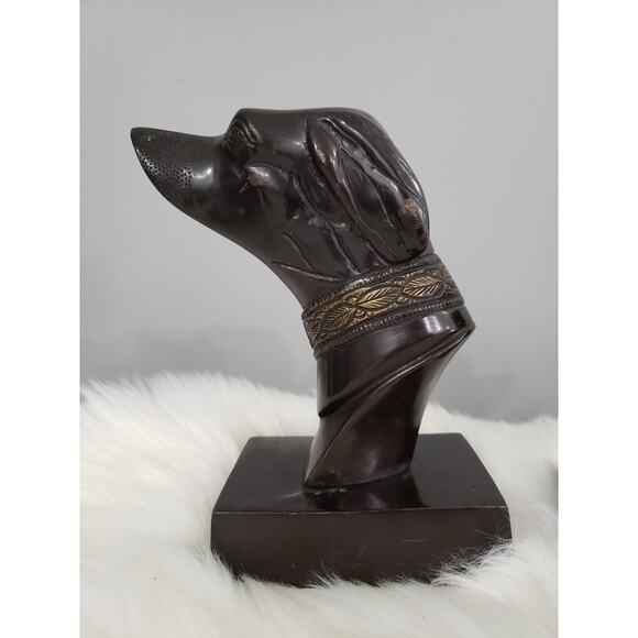 RARE Vintage Painted Bronze Whippet Greyhound Bookends Egyptian Library Decor - Picture 3 of 9